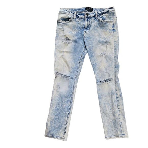 Men's NO BOUNDARIES Distressed Slim Straight Jeans 34 x 30 - Picture 1 of 5